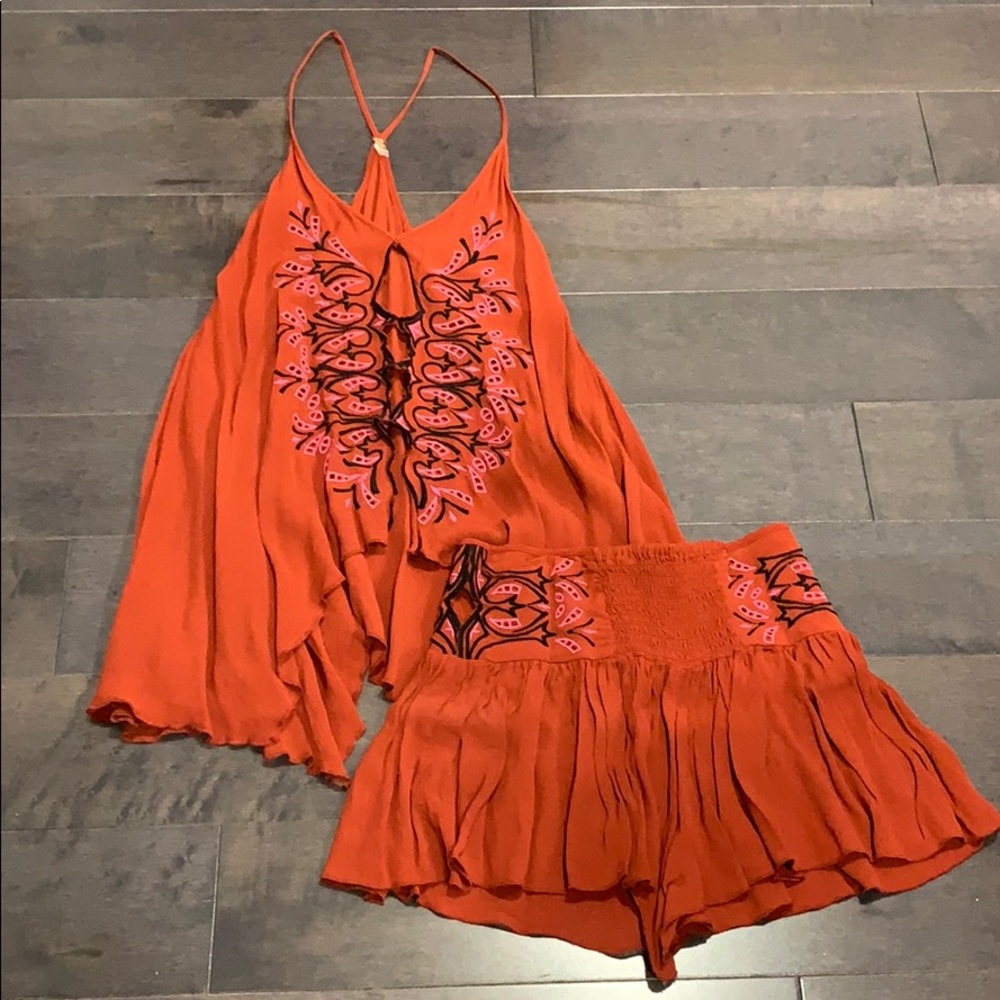 Free People matching tank and shorts
